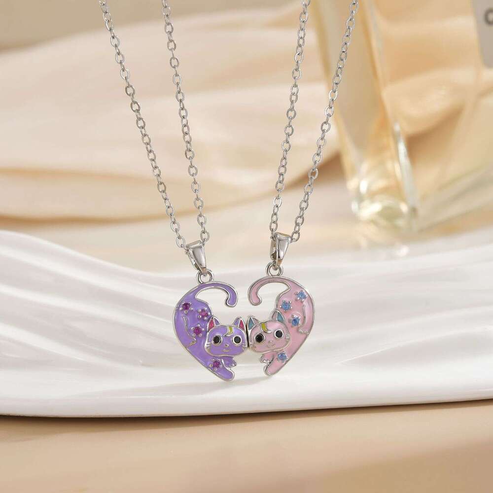 Magnetic Cute Cartoon Children's Creative Hot Selling Best Friends Necklace Pendant Jewelry 913
