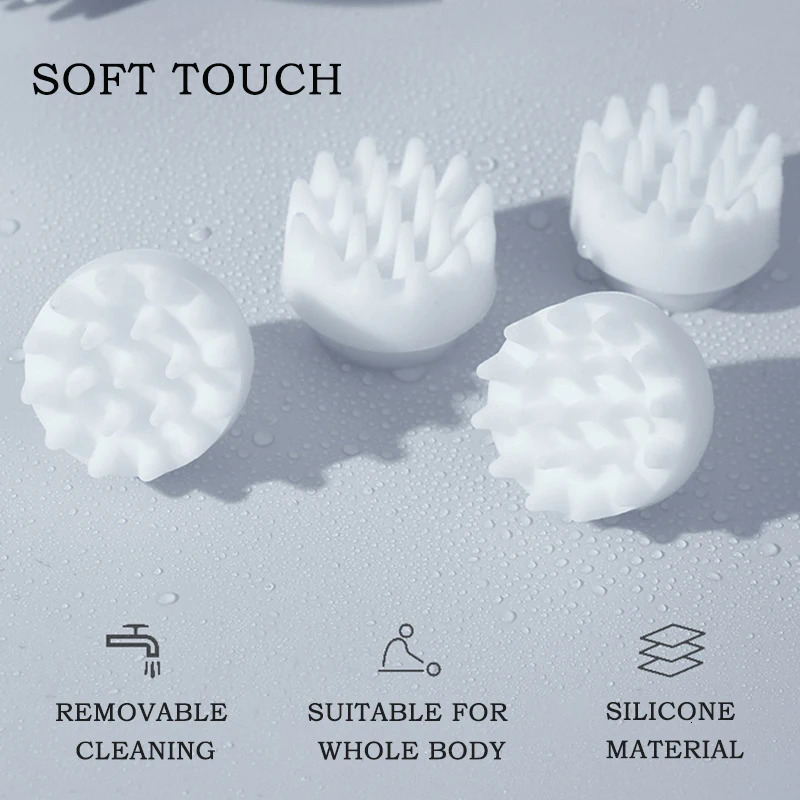 Wireless Waterproof Electric Scalp Massager for Deep Cleansing USB Charging Detachable Cleaning Blue and White Color 250716