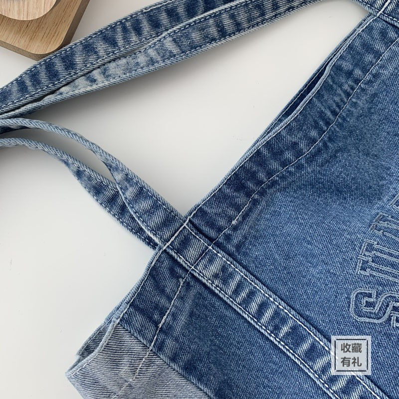 Summer new trend retro fresh canvas denim women's shoulder bag crossbody bag women's bag shoulder bag casual fashion new designer bag