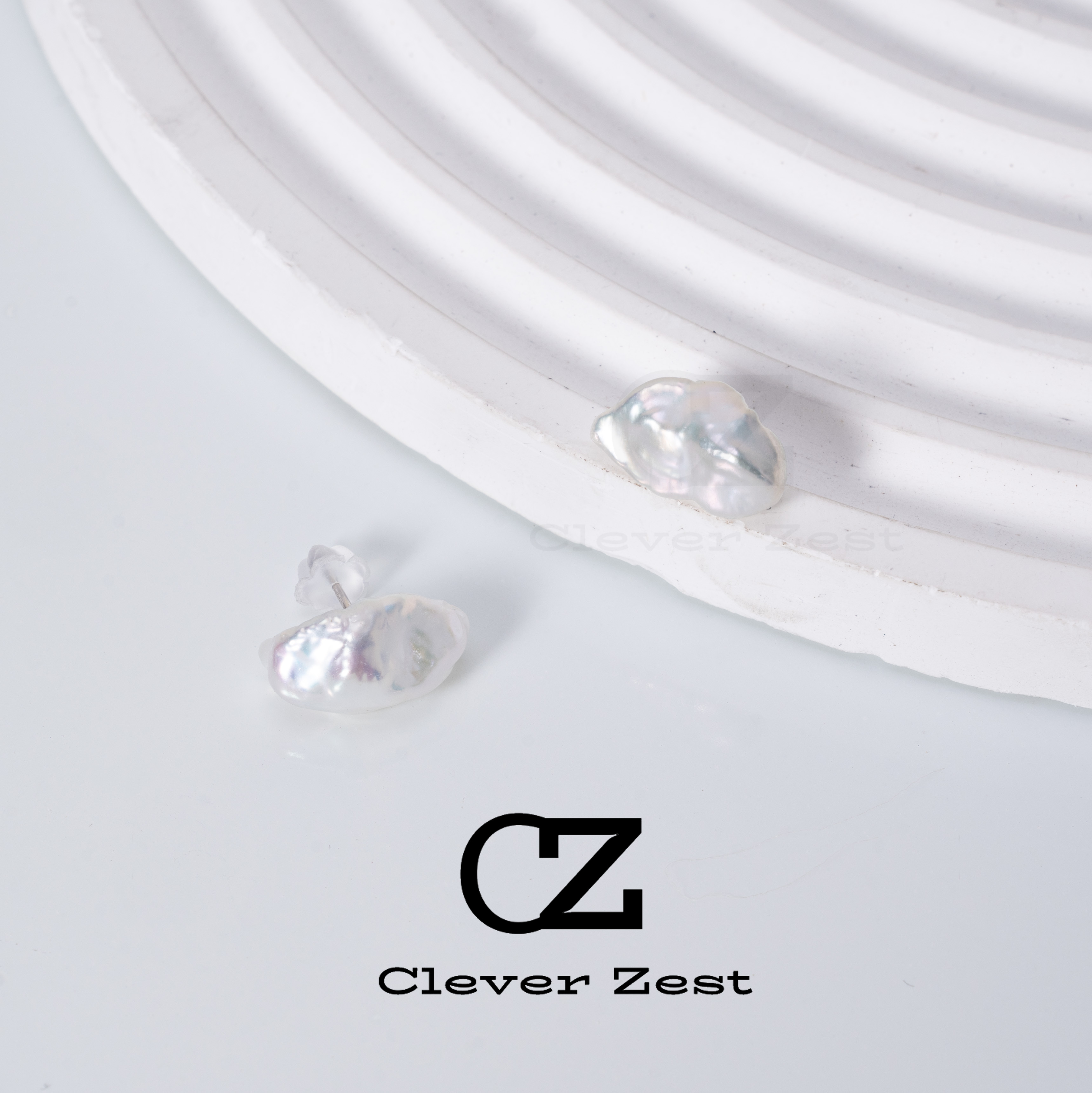 Natural freshwater pearl without nucleus pearl S925 silver freshwater keshi pearl earrings irregular personality unique ladies gift