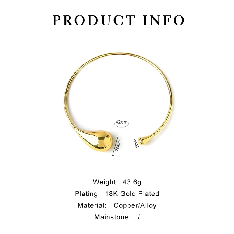 Perisbox Statement Irregular Chunky Water Drop Open Choker Necklace for Women Girls Punk Goth Jewelry 250716