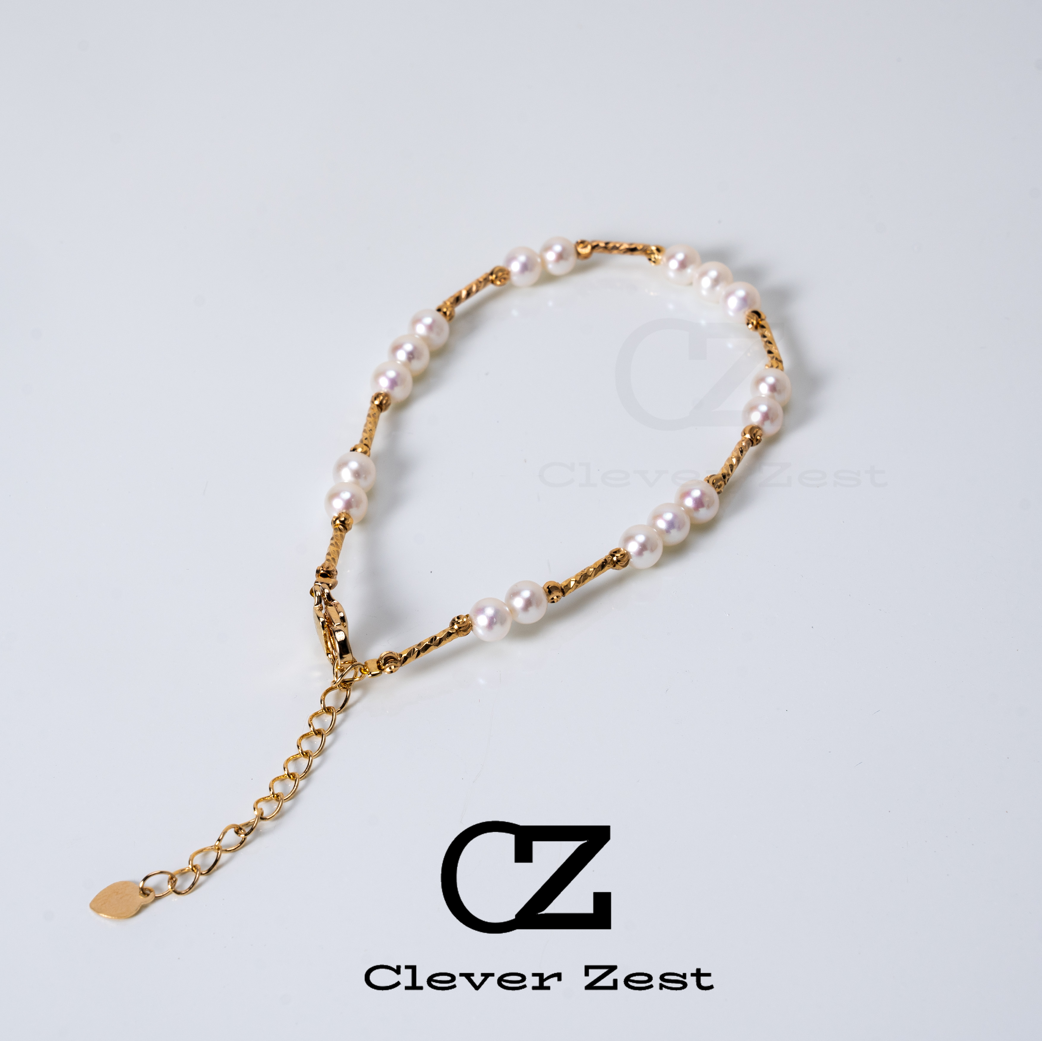Natural Freshwater Pearls Design Alloy Freshwater Pearl Bracelet Positive Round Flawless Nucleated Pearls