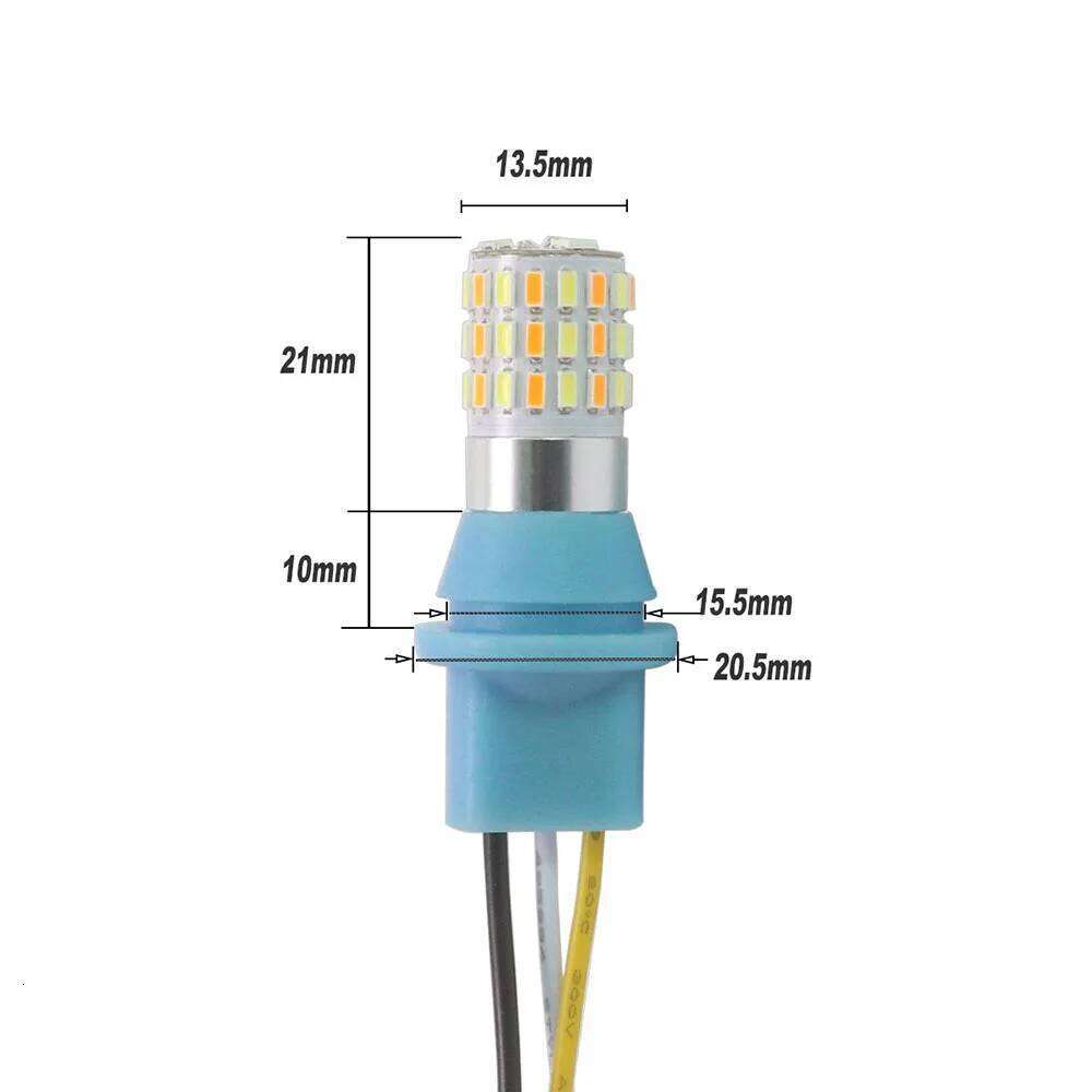 New Motorcycle Bike Reverse T10 Led W5w Dual Color Side Light Drl Turn Signal Bulbs White and Amber