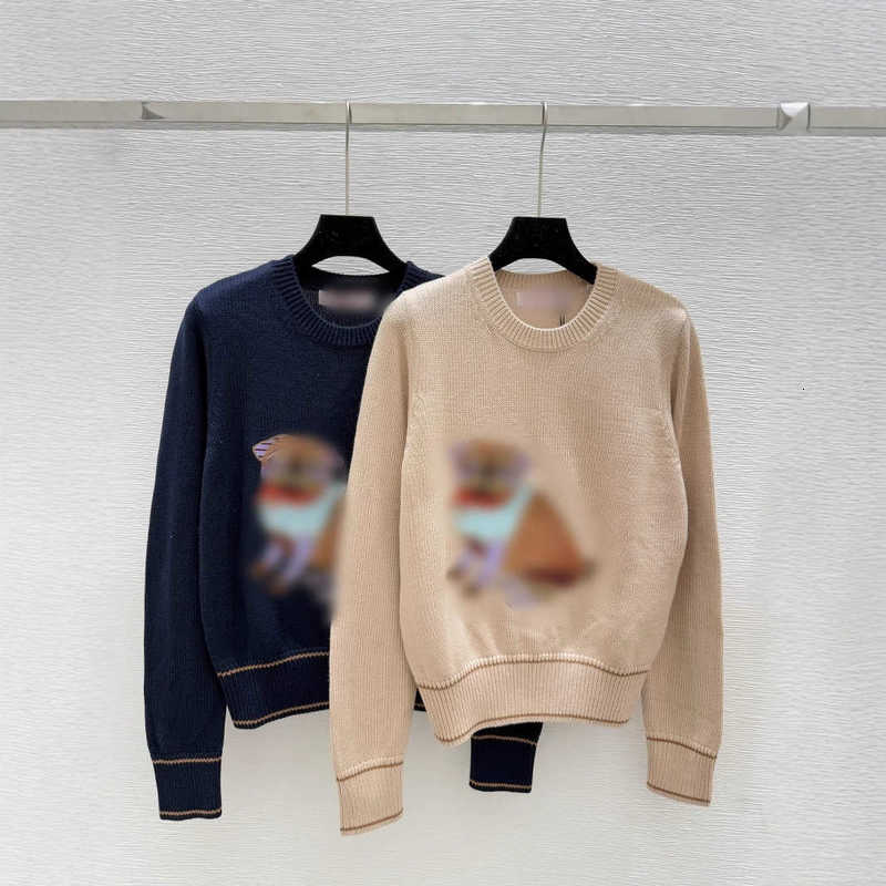 Women's Sweaters Designer VA25 Autumn New Colorful Puppy Jacquard Round Neck Long Sleeve Knitted Sweater Wool Casual Top for Women 5EWS