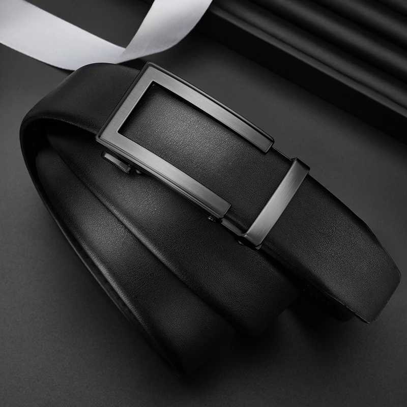 Fashion Men Genuine Leather Belt Automatic Buckle Adjustable Ratchet Belt Jeans Belt Formal Belt W250717