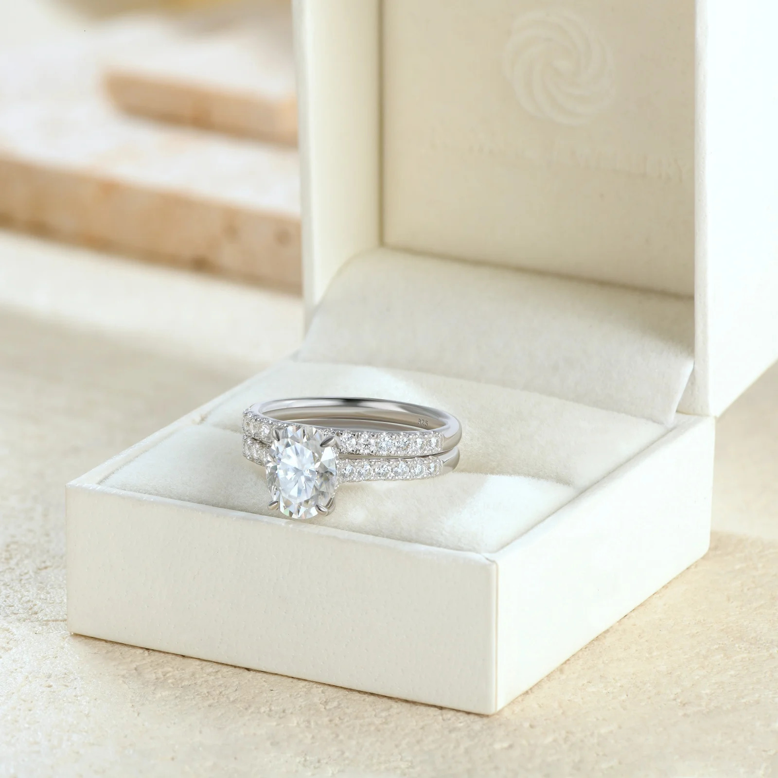 she Oval 2Ct Wedding Rings Set for Women D color VVS1 925 Sterling Sliver Engagement Ring 250704