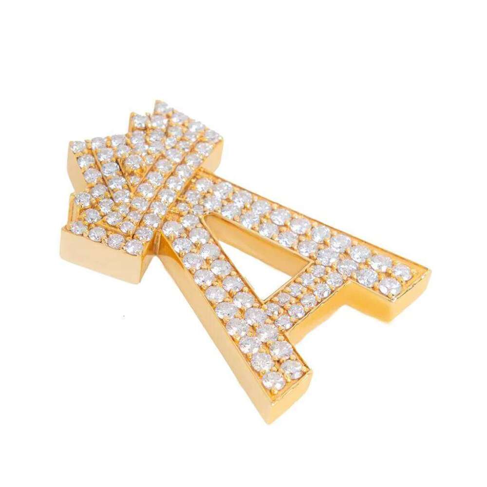 Alphabet with Genuine Natural Sterling Sier Hip-Hop Jewelry Crown Charm Pendant