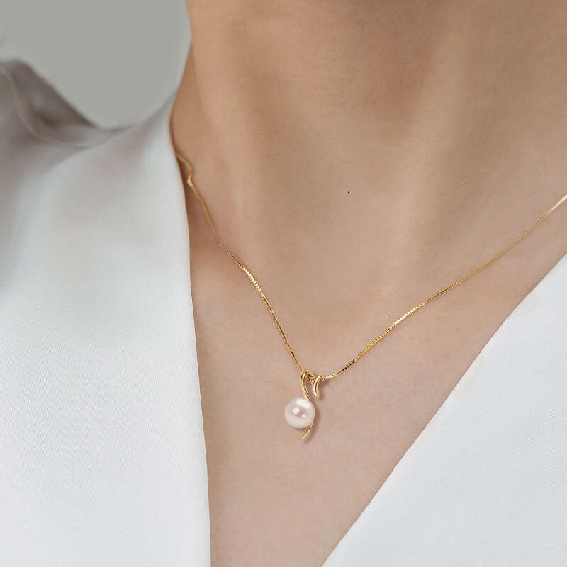 2024 New Niche Design Natural Freshwater Necklace S Sterling Sier Single Pearl Pendant C24