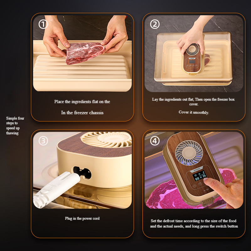 New Rice Core Warm Air Fish, Chicken, Duck Meat, Refrigerator Defrosting, Quick Preservation, Multi-Functional Defrosting Device for Kitchen Use