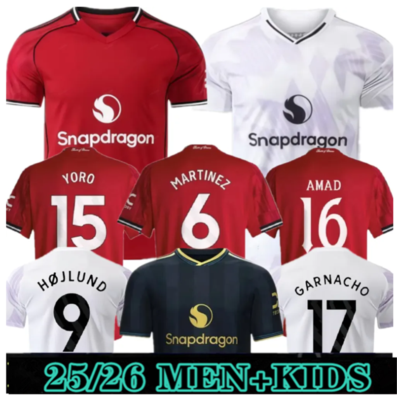 25 26 HOJLUND soccer jerseys MARTINEZ RASHFORD MAINOO CASEMIRO MALACIA 2025 2026 united football shirt McTOMINAY MARTIAL B. FERNANDES men kids kit