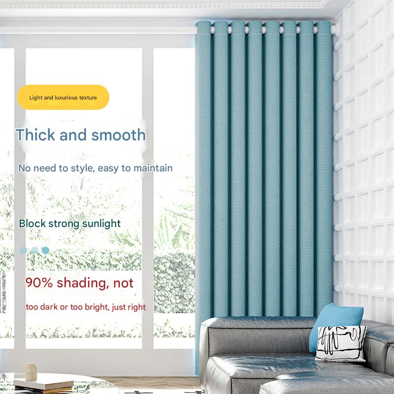 YL-36610 bedroom blackout curtain, no need to punch holes, installation with telescopic rod, a complete set of partitions, sunshade and sun protection