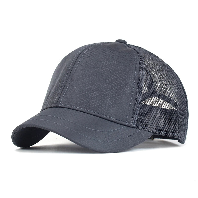 Summer Mesh Short Brim Baseball Cap Men Women Breathable Dad Hat Adjustable Solid Trucker Style Low Profile Caps 250712