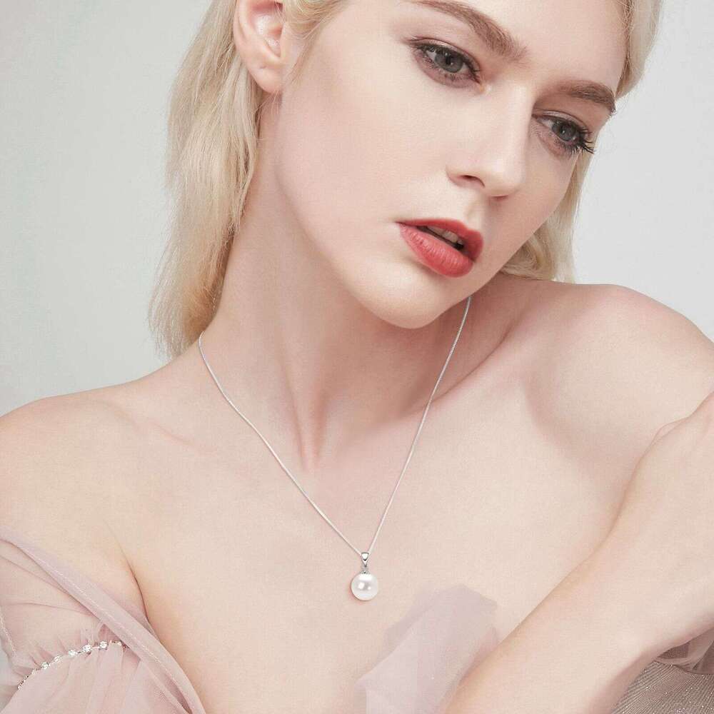 Fashion Small Light Bulb Necklace S Pure Sier Simple Versatile Single Freshwater Pearl Pendant Valentine's Day Qixi Festival Gift 6B5