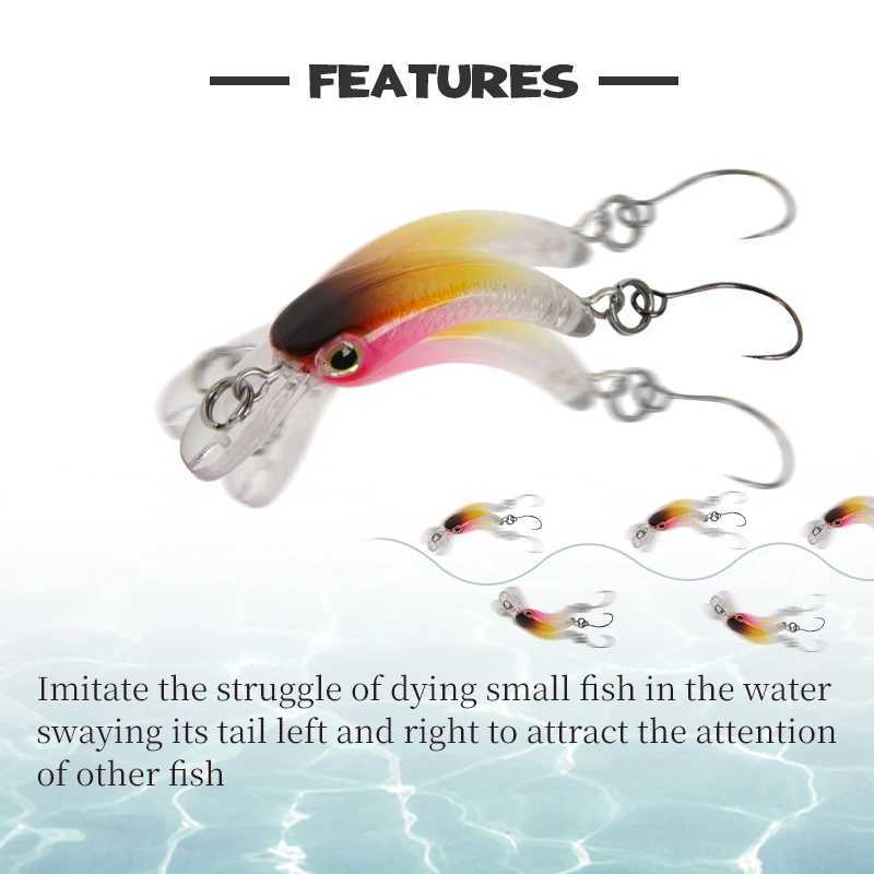 LETOYO Floating Injured Fishing Lure 40mm 1.2g Micro Lures Artificial Minnow Bait Wobblers For Trout Bass Perch Z250717