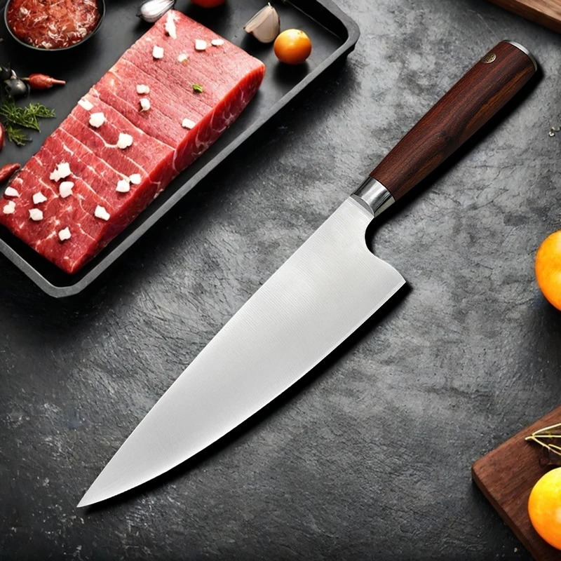 Japanese Chef Knife with Wood Handle Professional Kitchen Slicing Sushi Knife Meat Cleaver stainless Steel Cooking Tools 250715