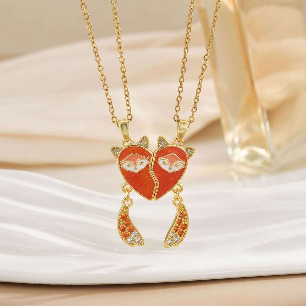 Magnetic Cute Cartoon Children's Creative Hot Selling Best Friends Necklace Pendant Jewelry 913