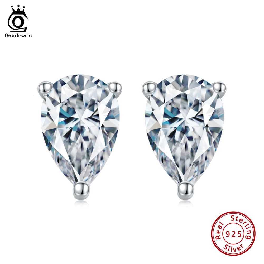 ORSAYEELS 925 Sterling Silver Clear Water Drop CZ Stud Earrings for Women Simple Wedding Anniversary Silver Fine Jewelry APE61 y250715