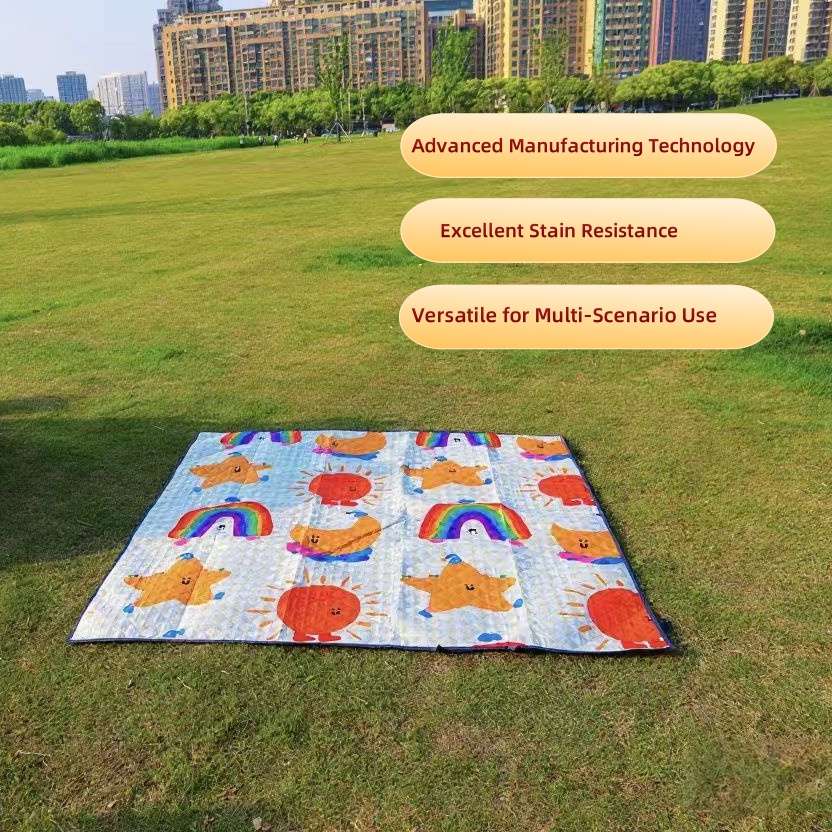 Outdoor moisture-proof mat, thickened picnic mat, camping outdoor waterproof lawn tent, portable floor mat, outdoor beach canvas Rainbow Stars