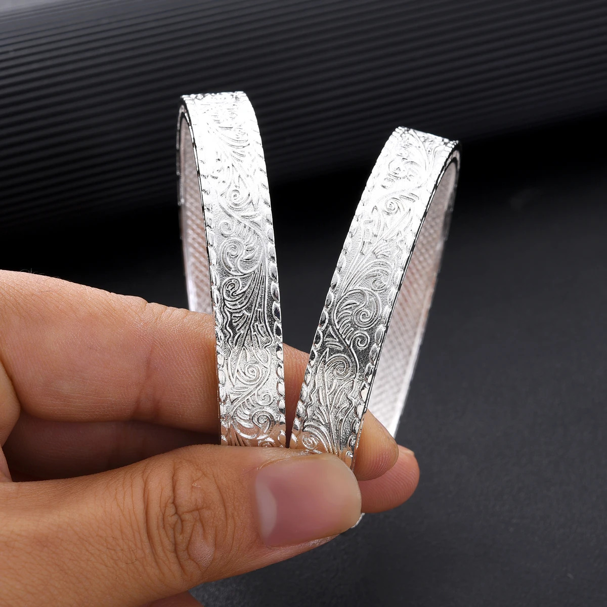 55MM65MM Dubai Wedding Bangles For Women Ethiopian Jewelry Bangles Bracelets Women Birthday Jewelry Gifts #109 250717