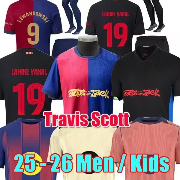 25 26 LAMINE YAMAL soccer jerseys LEWANDOWSKI FERRAN camiseta de futbol RAPHINHA PEDRI GAVI ERIC football shirt men kids kits socks CUBARSI KOUNDE Cactus Jack 2026