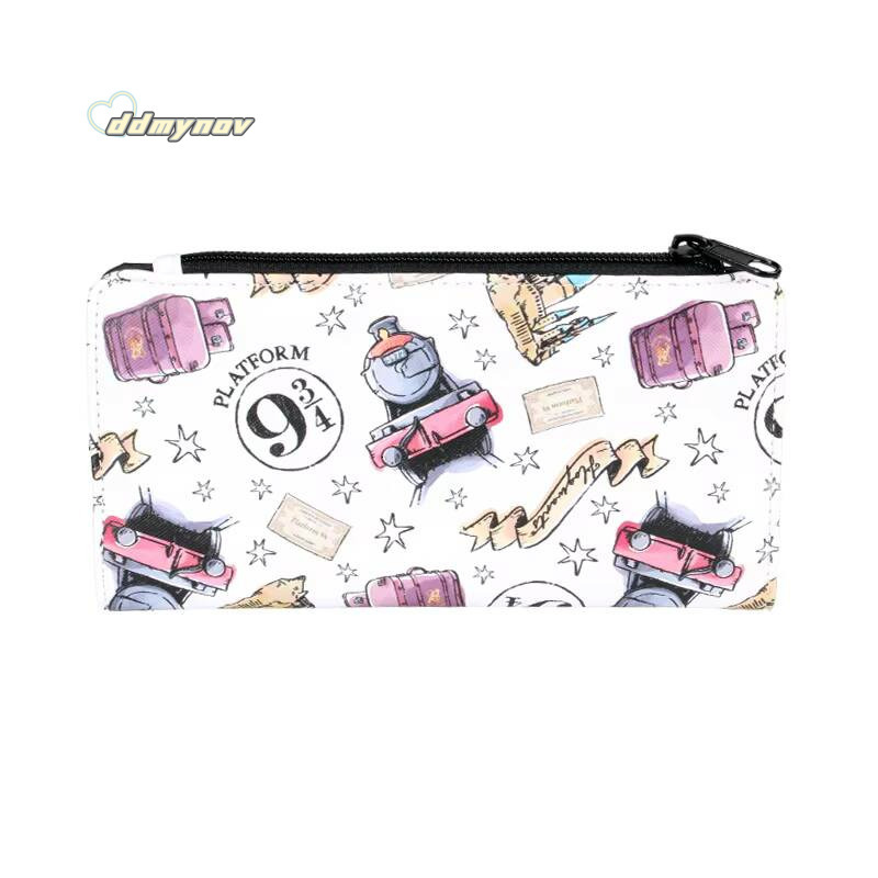 Cute Cartoon Print Long Wallet, Casual PU Leather Coin Purse, Womens Stylish Card Holder Organizer ddmynov