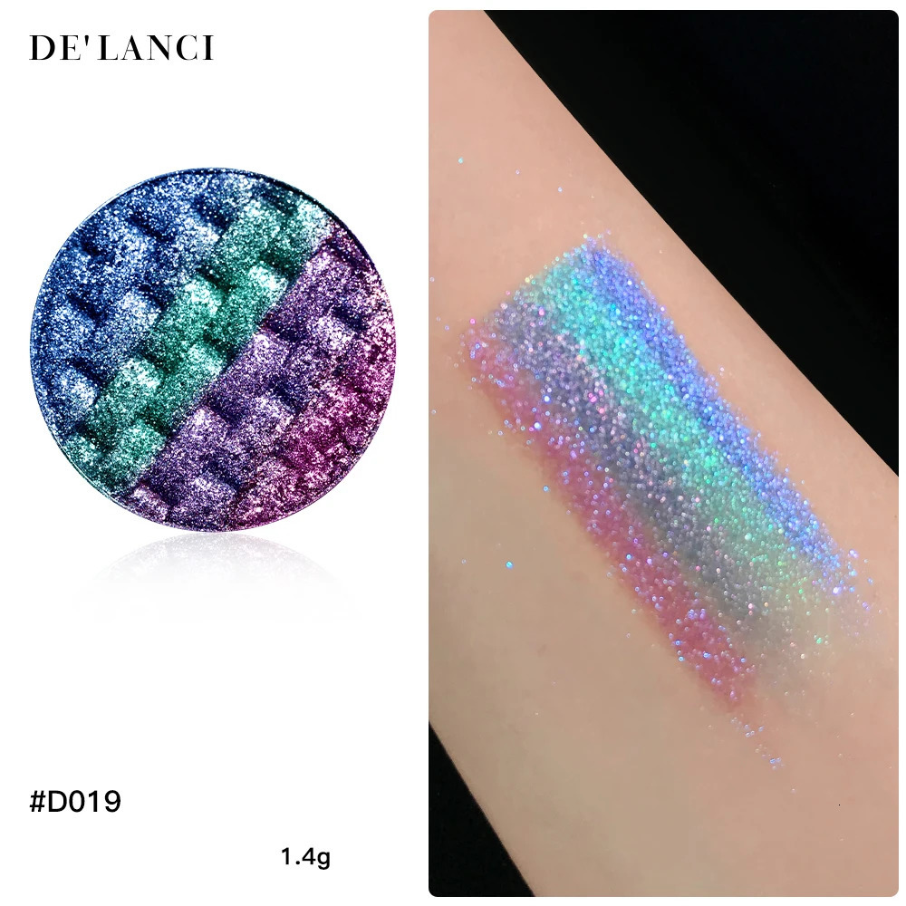Multichrome Eyeshadow Palette Rainbow Gradient Purple Holographic Glitter Long Lasting Eye Makeup 4 Color Compact Mirror n 250712