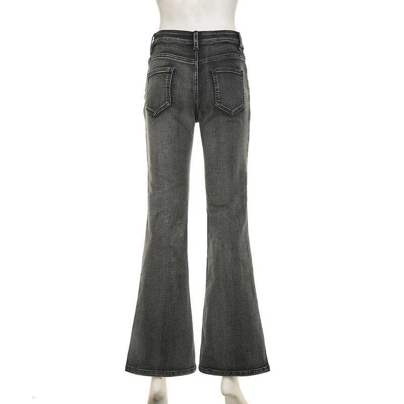 100% Cotton Elegant Embroidered Womens Straight Jeans Low Waist Sequined Print Denim Trouser Y2K Streetwear Pants Grunge Clothing R250716