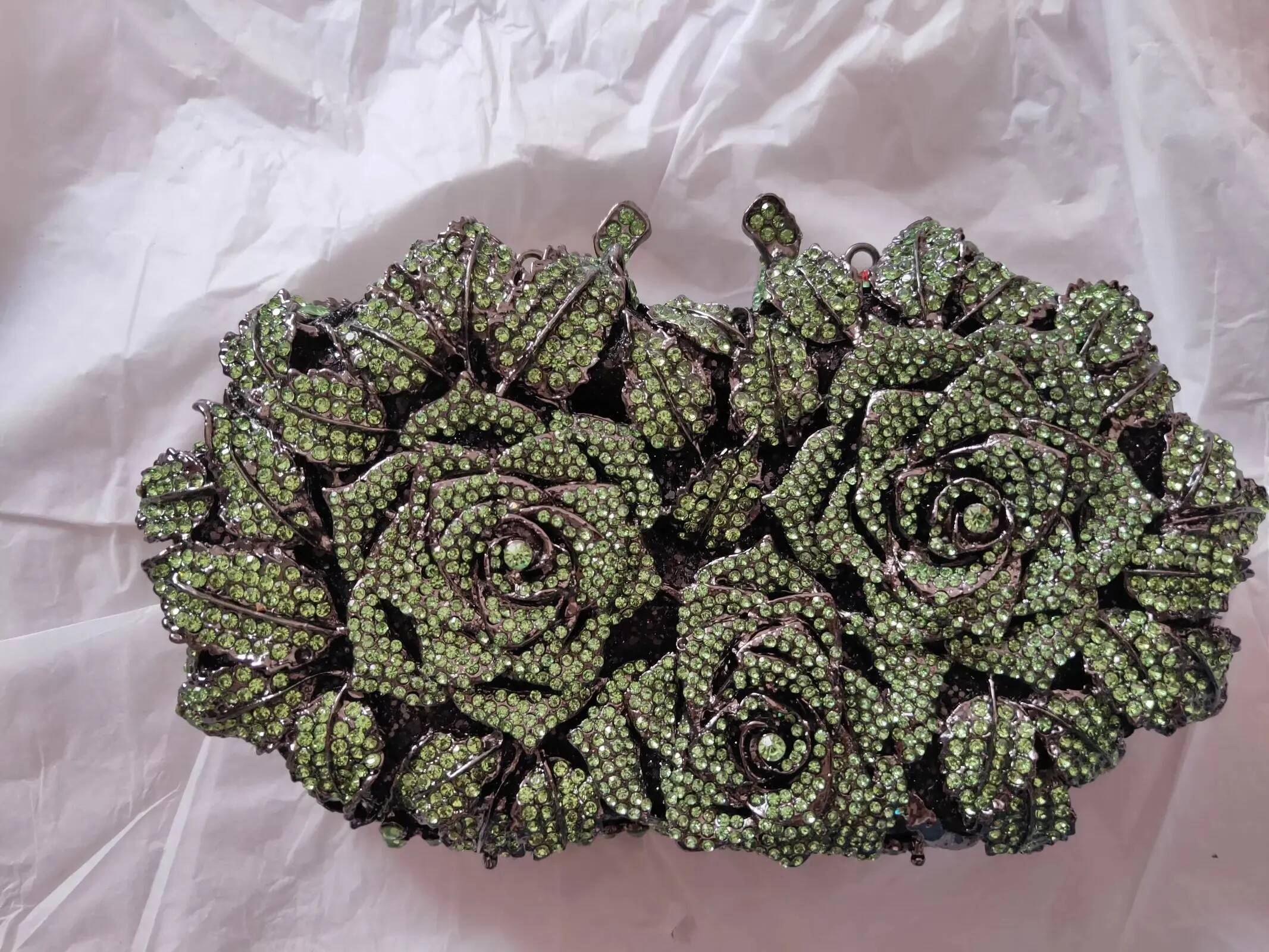 XIYUAN Woman Colorful Flower Crystal Evening Bag Banquet tail Party Handbag Wedding Bridal Dia Gala Floral Clutch Purse high-quality