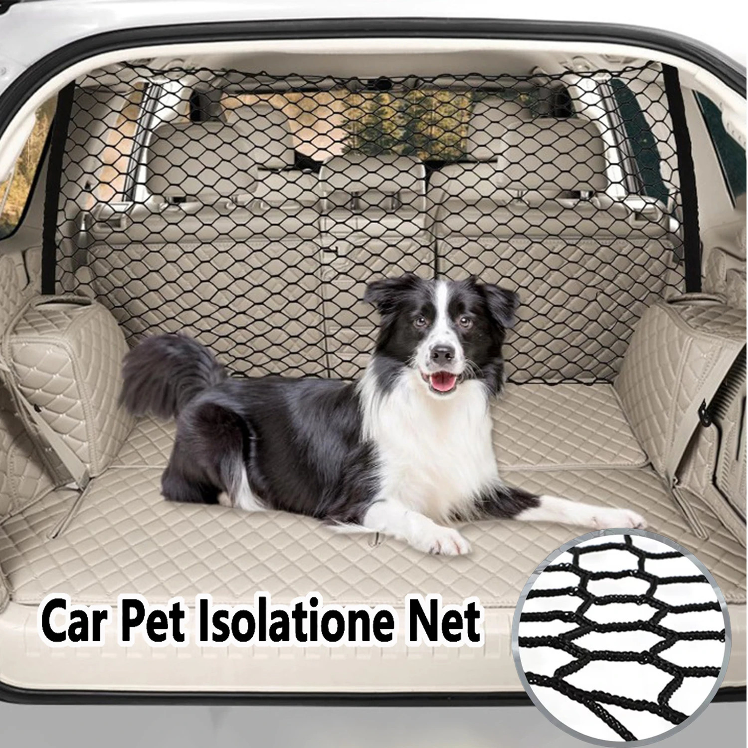 Pet Dog Isolation Net for Car Trunk Elastic Safety Barrier with Mesh Pet Protection Cover Dog Car Travel Accessories 250715