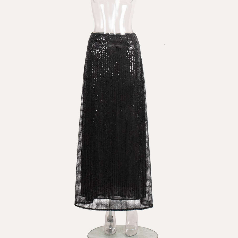 New Women's Street Fashion Long Sexy Hot Girl Sequin Midi Skirt B5
