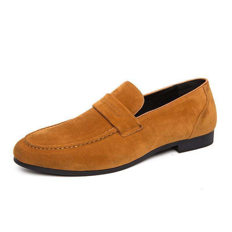 Large Size 46 Men's Lazy British Style Casual Daily Loafers Suede Slip-On Fashion Trend Shoes