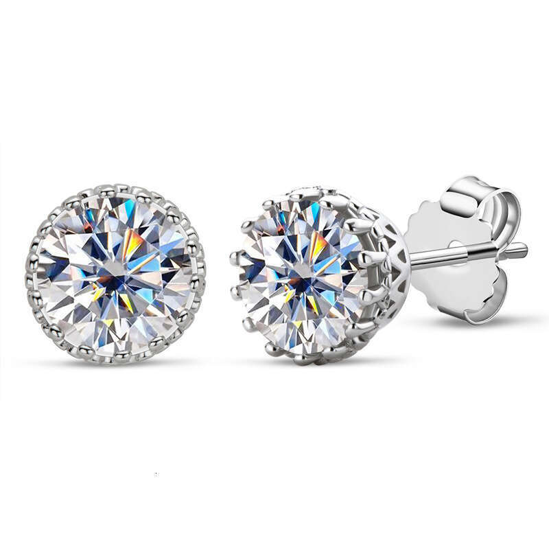Seiko Moissanite Sier Gold Plated Niche Design Earrings 39C
