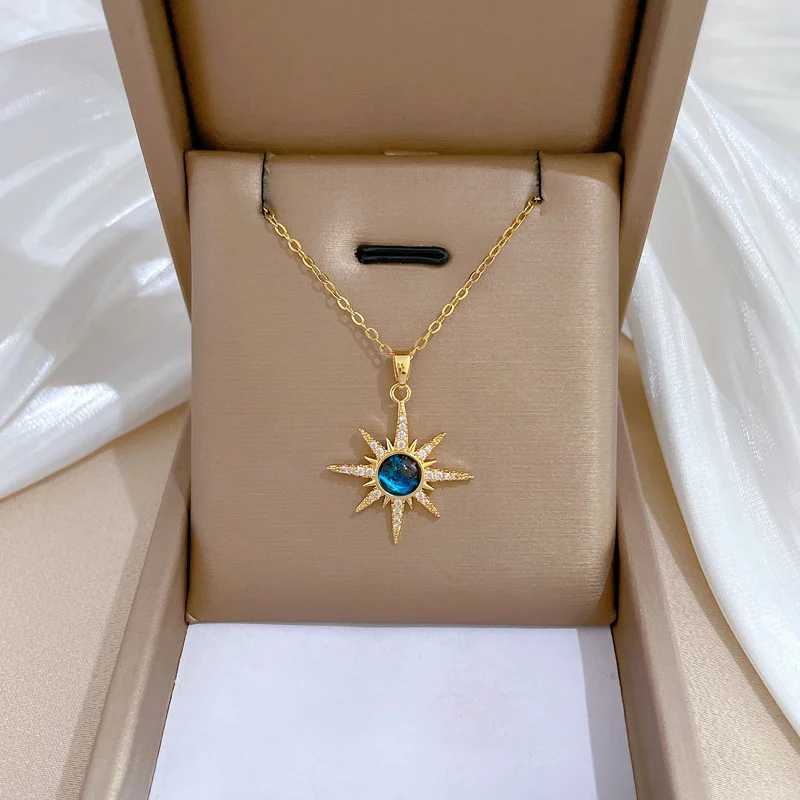 316L Stainless Steel Sun Pendant Necklace for Women Exquisite and Fashionable Planet Clavicle Chain Girls Party Jewelry Gifts XJ250717