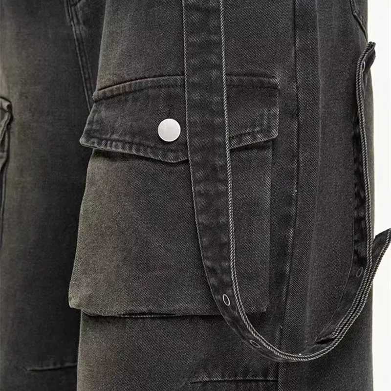 2024 Y2K Streetwear Multiple Pockets Baggy Cargo Jeans Pants For Men Clothing Vintage Loose Women Denim Trousers Mens Pants R250716