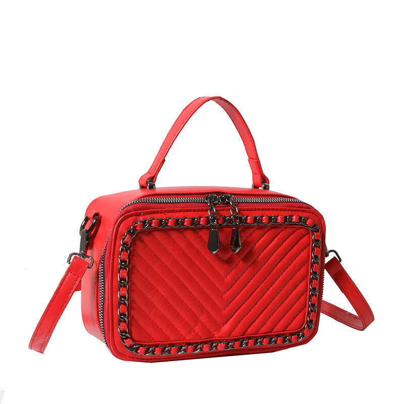 Women's Braided Shoulder Crossbody Embroidered Thread Chain Handheld Small Square Bag