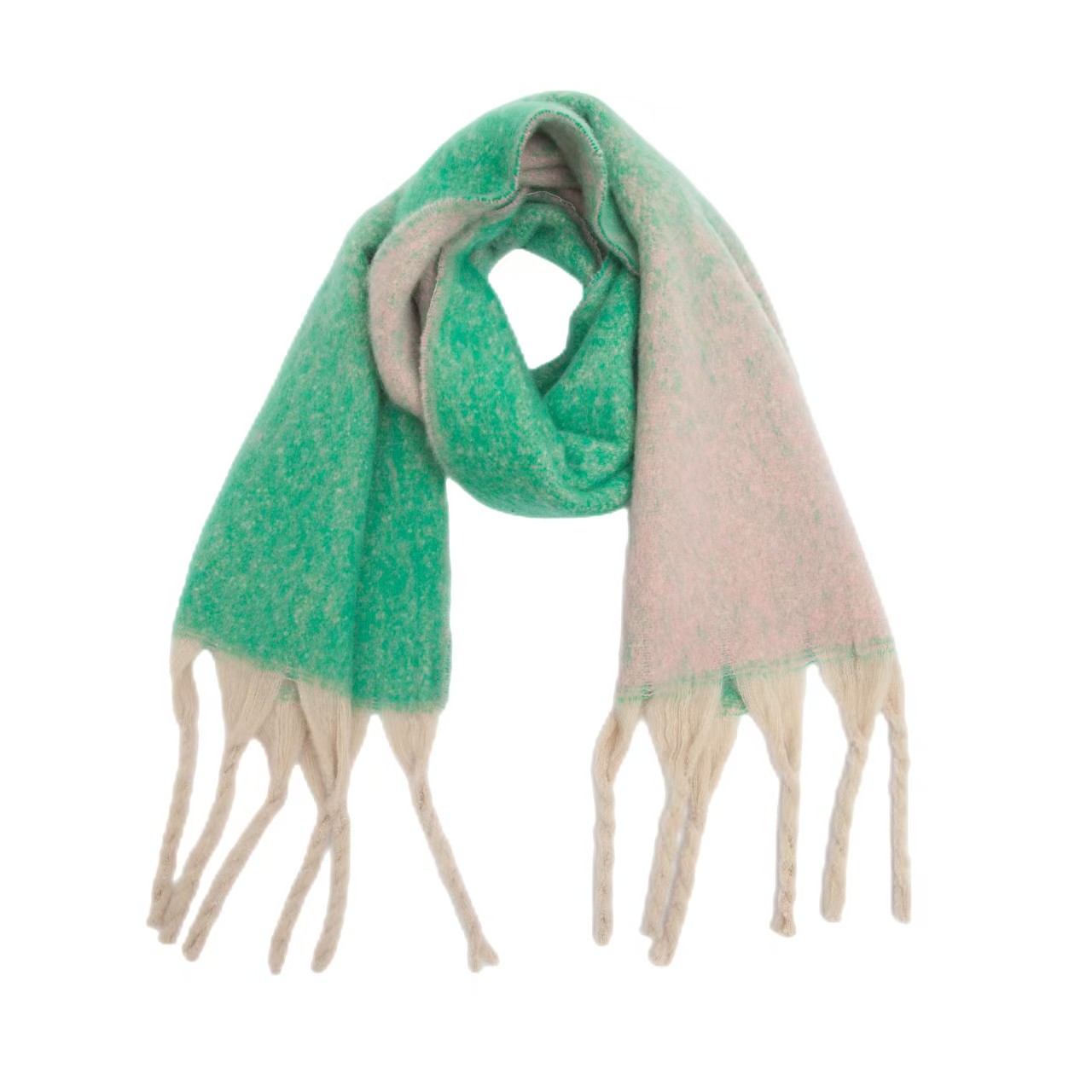 T1236 New Shawl European and American Winter Thickened Neck Circle Yarn Thick Tassel Gradient Color Scarf