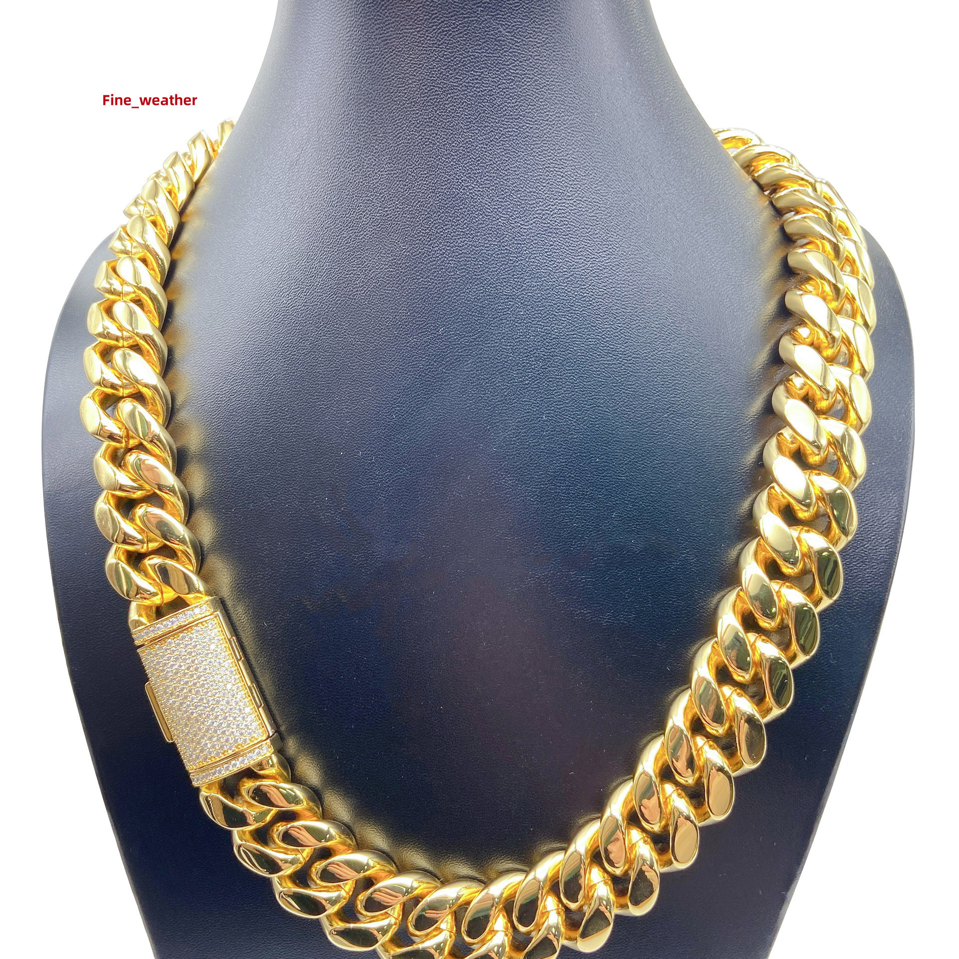 Wholesale Luxury Iced Out Cuban Link Chain 18 mm Moissanite 925 Silver Necklace for Men Hip Hop Gift 16K GOLD Platinum Plated