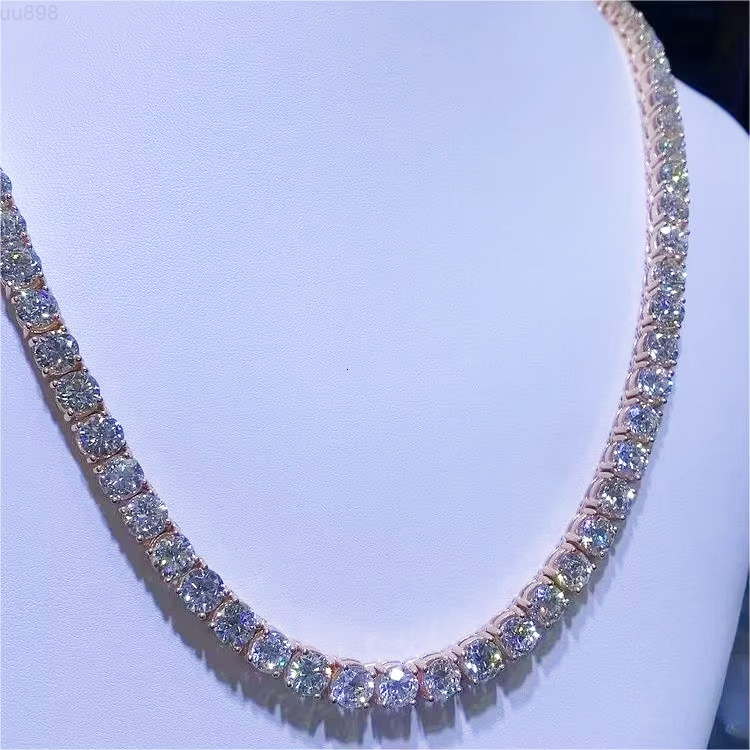 Gra Certificate 6mm Tennis Necklace Hiphop Vvs Iced Out Chain 925 Silver Moissanite Tennis Chain