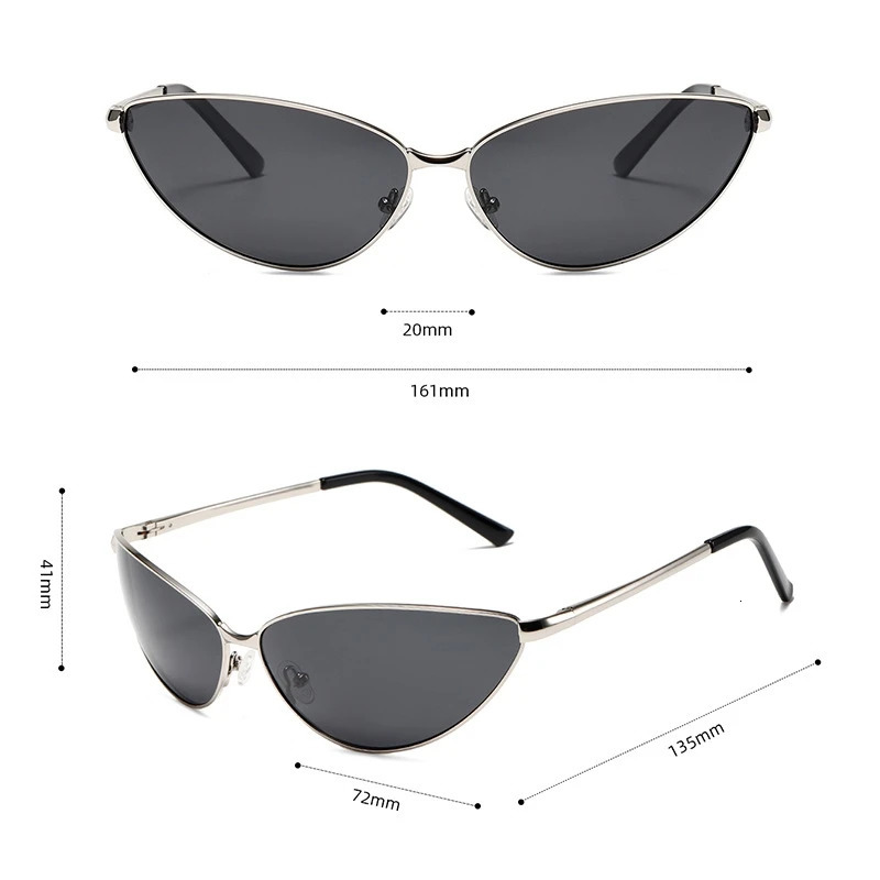 Vintage Metal Frame Polarized Sun Glasses Men Sexy Cat Eye Y2k Sunglasses Women Outdoor Retro Shades s 250716