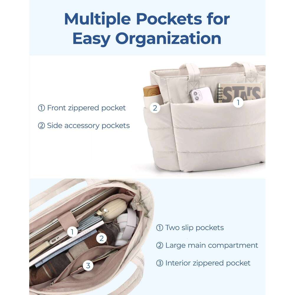 BAGSMART Women's Large Capacity Solid Color Tote Bag Versatile Handbag for Commuter Work Student Class Shopping bag