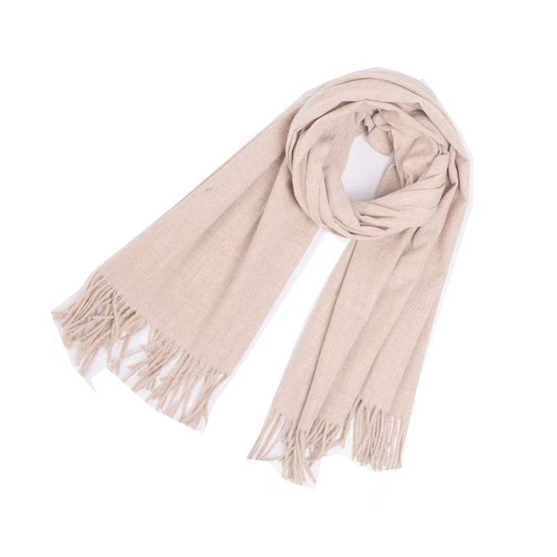 T1235 new autumn and winter scarf women's full tassel solid color scarf shawl dual use