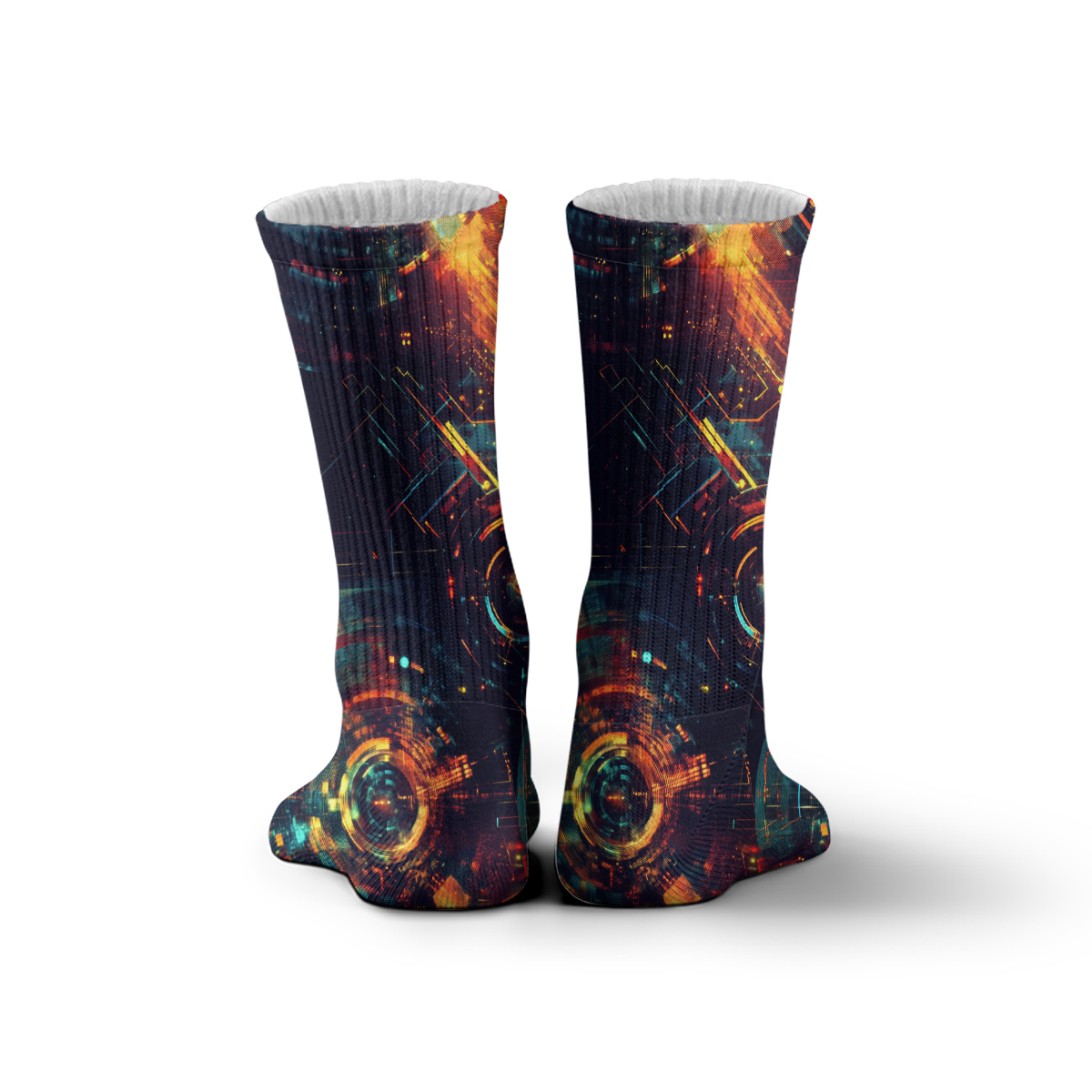 Cyberpunk Tech fashion tube Socks: Trendy Futuristic Vibes