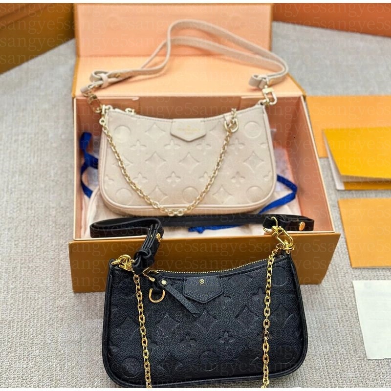 Easy Pouch designer bag High quality Shoulder Bags Chain Wallet On Strap Purse Emed Letters Old wer Handbags ral Lady Embroidery Half Moon Bag1