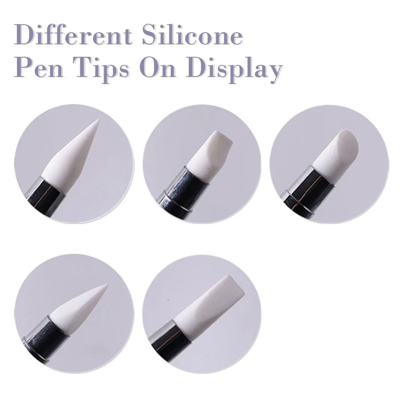 1 Pc Dual-ended Nail Art Silicone Sculpture Pen 3D Carving DIY Glitter Powder Liquid Manicure Dotting Brush Nail Tools 250716