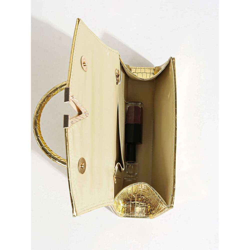 Women's Solid Color Mini Satchel Bag, Elegant Dinner Chain Bag For Women,Elegant,Exquisite Patent Square Evening