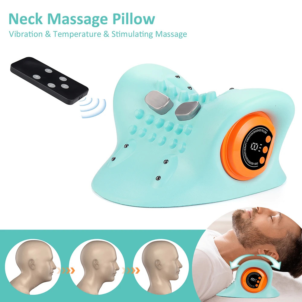 Electric Neck Cervical Massager Head Pillow Neck Traction Vibration Kneading Massage Pillow Ergonomic Neck Support Stretcher 250716