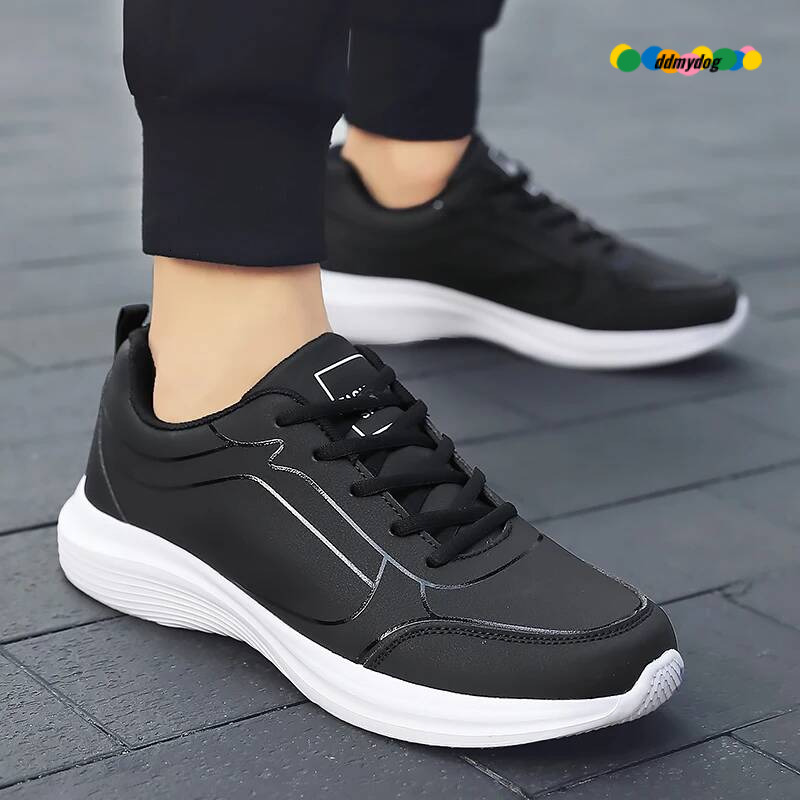 2025 New Lightweight Men Casual Leather Sneakers Non-slip Breathable Male Outdoor Running Lace Up Soft Sport Shoes ddmydog