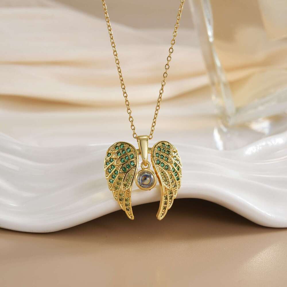 New Angel Wings For Women DIY Photo Projection One Hundred I Love You Language Pendant Necklace 9B4
