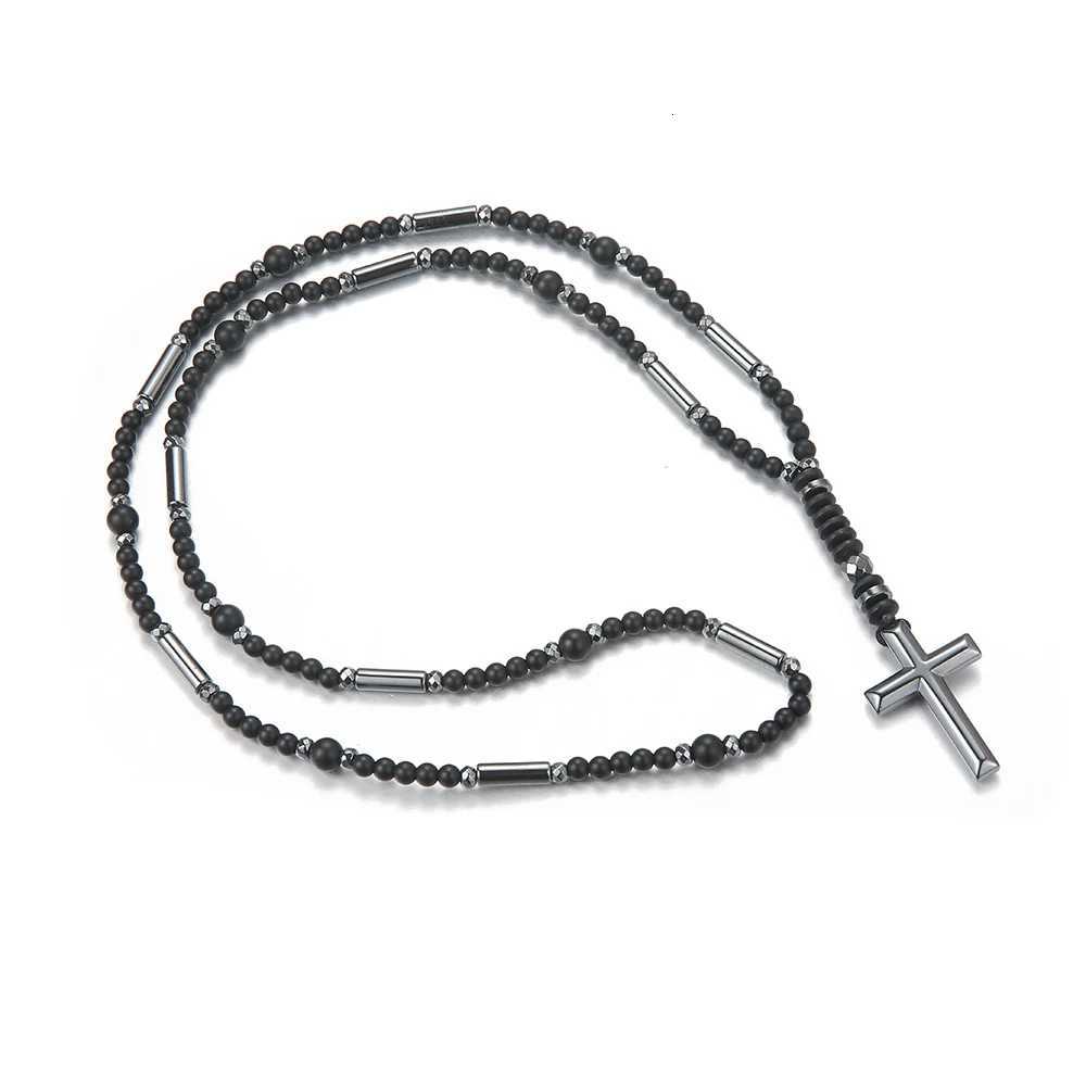 Cool Black Thin Chain Cross Pendant Necklace for Men and Women N075 XJ250717