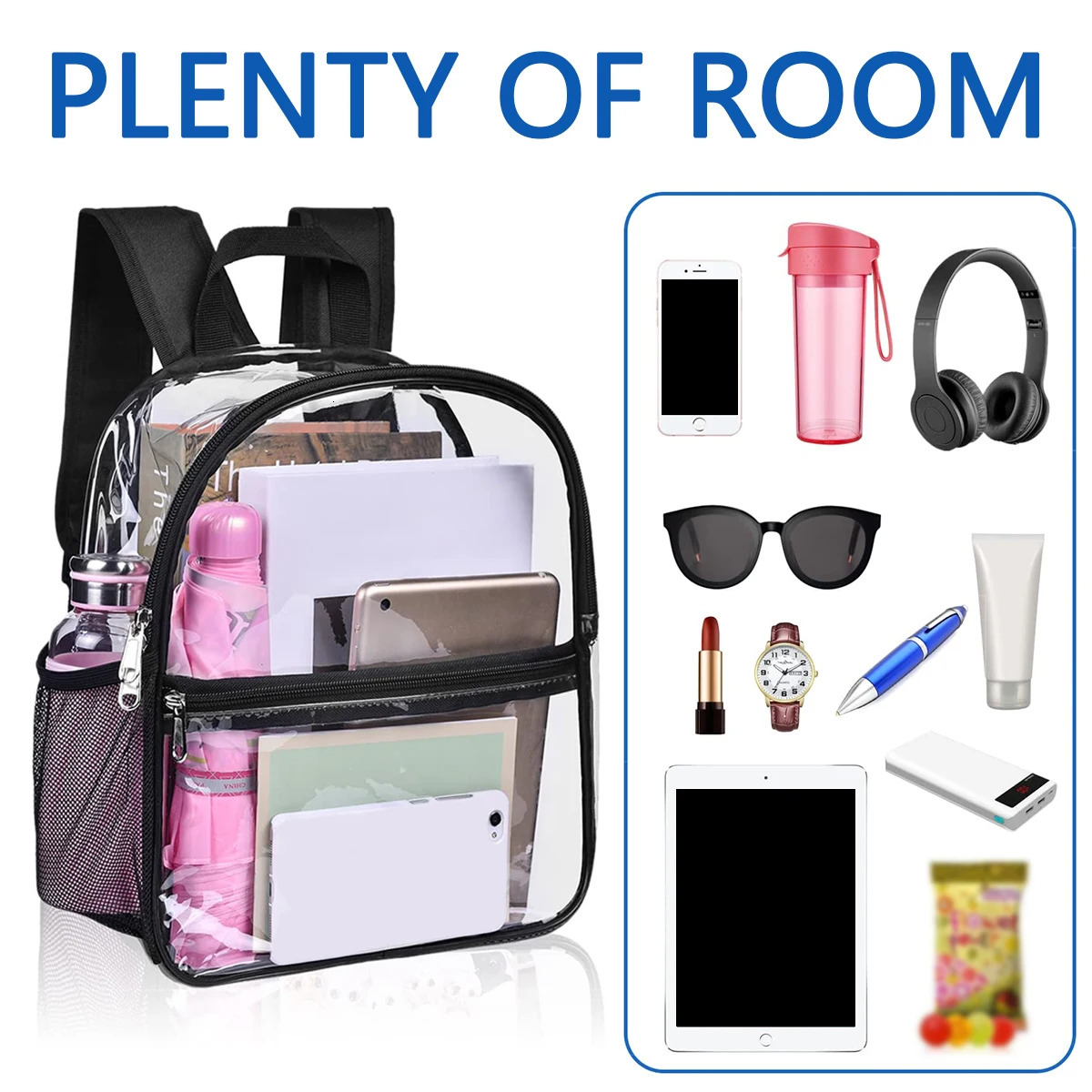 Bags/Backpacks Student School Bags Outdoor Portable Transparent Backpacks Suitable for Sports Events Concerts Schools.A-ZMT 250714